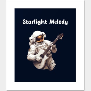 Astronaut playing guitar in space Posters and Art